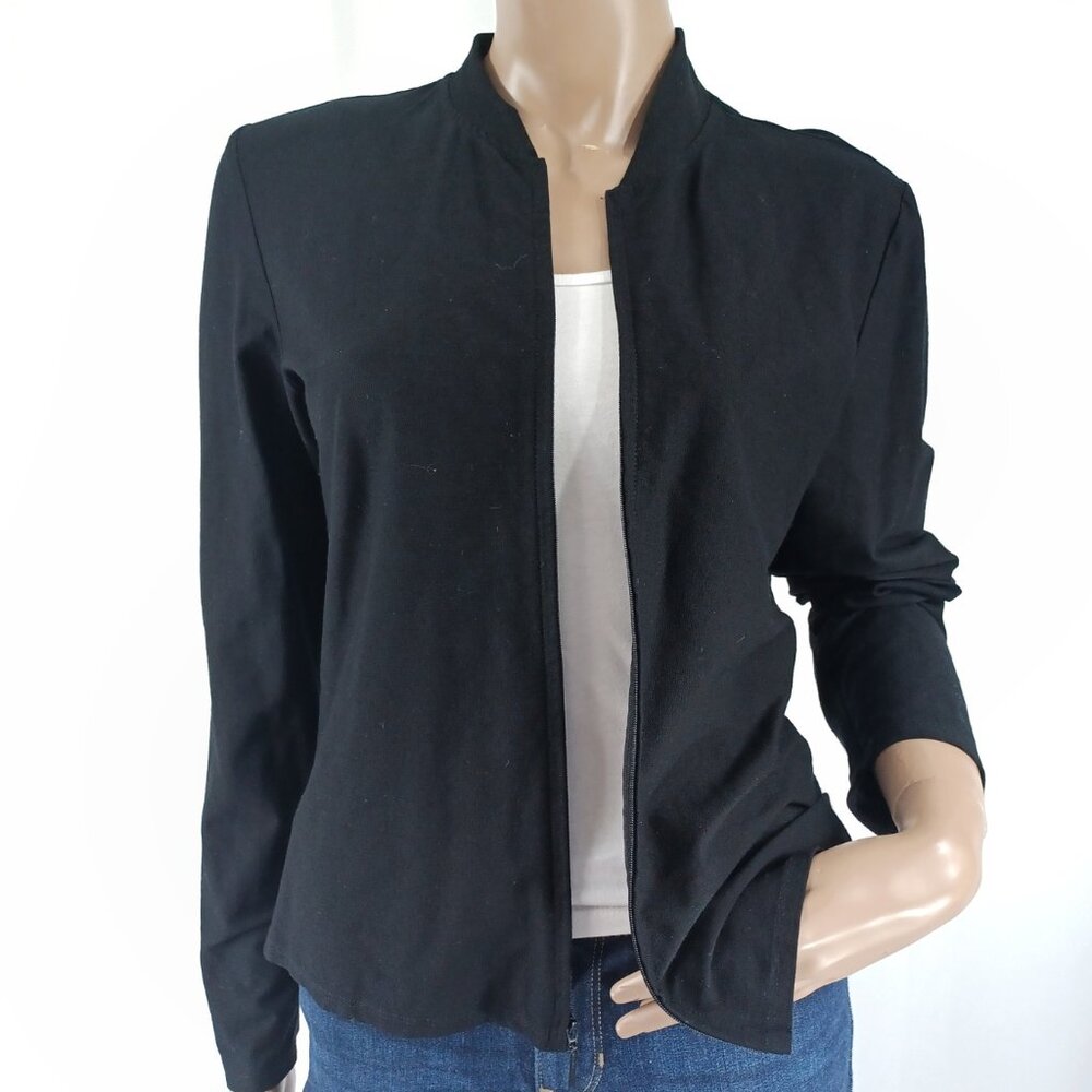 EILEEN FISHER Sweater Zip Front Cardigan Fine Knit S